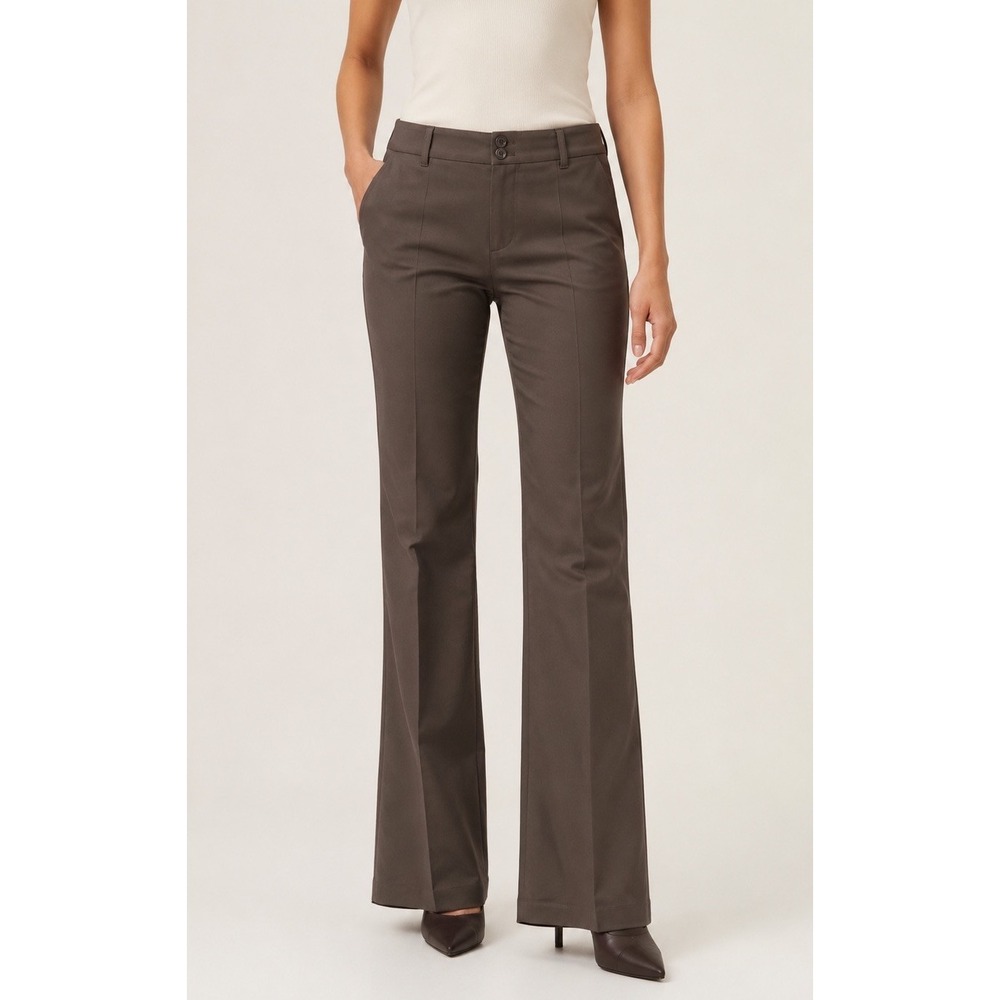 Vintage Y2K Uniqlo Style Up Flare Pants Women's 28 Dark Brown NWT Japan